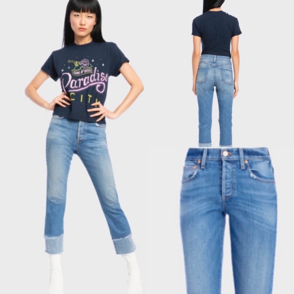 Alice & Olivia-Amazing High Rise Double Hem Jean 27 - Picture 4 of 13